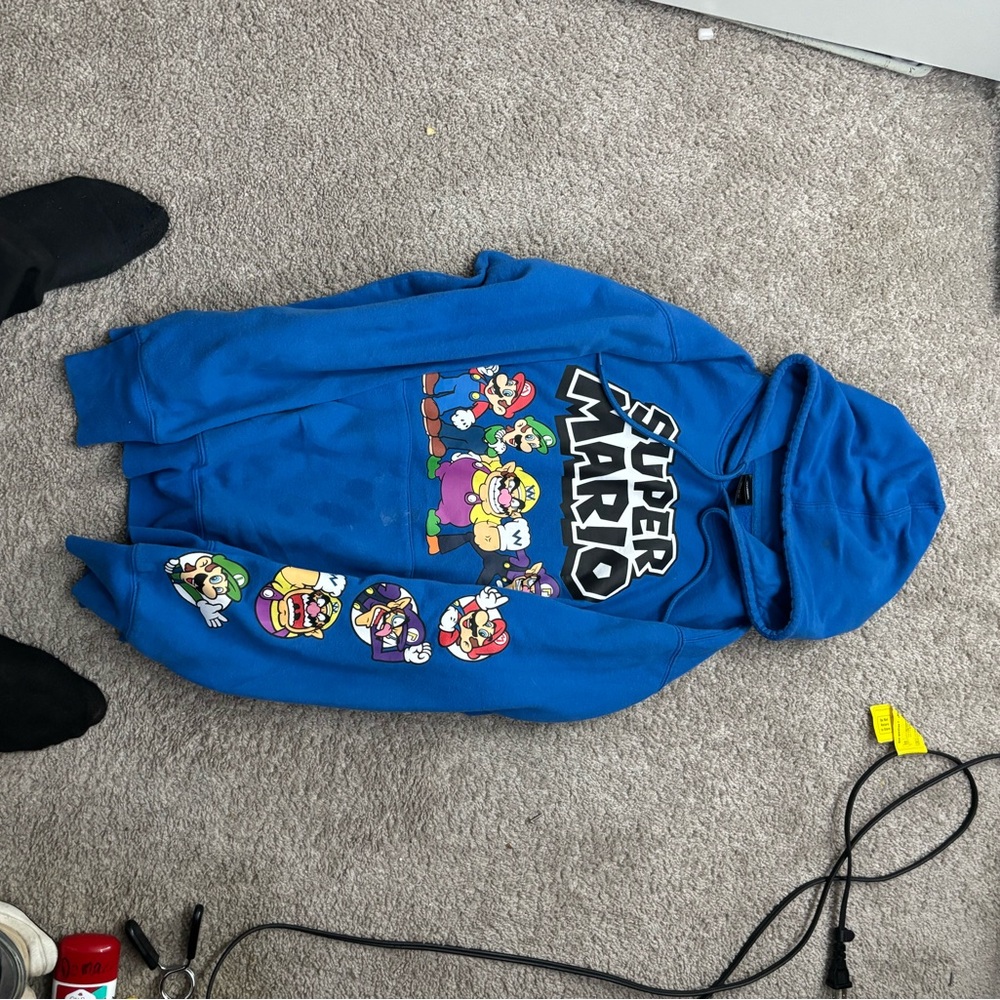 Super Mario Blue Hoodie